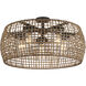 Piper 5 Light 27.5 inch Natural Black Outdoor Semi-Flush