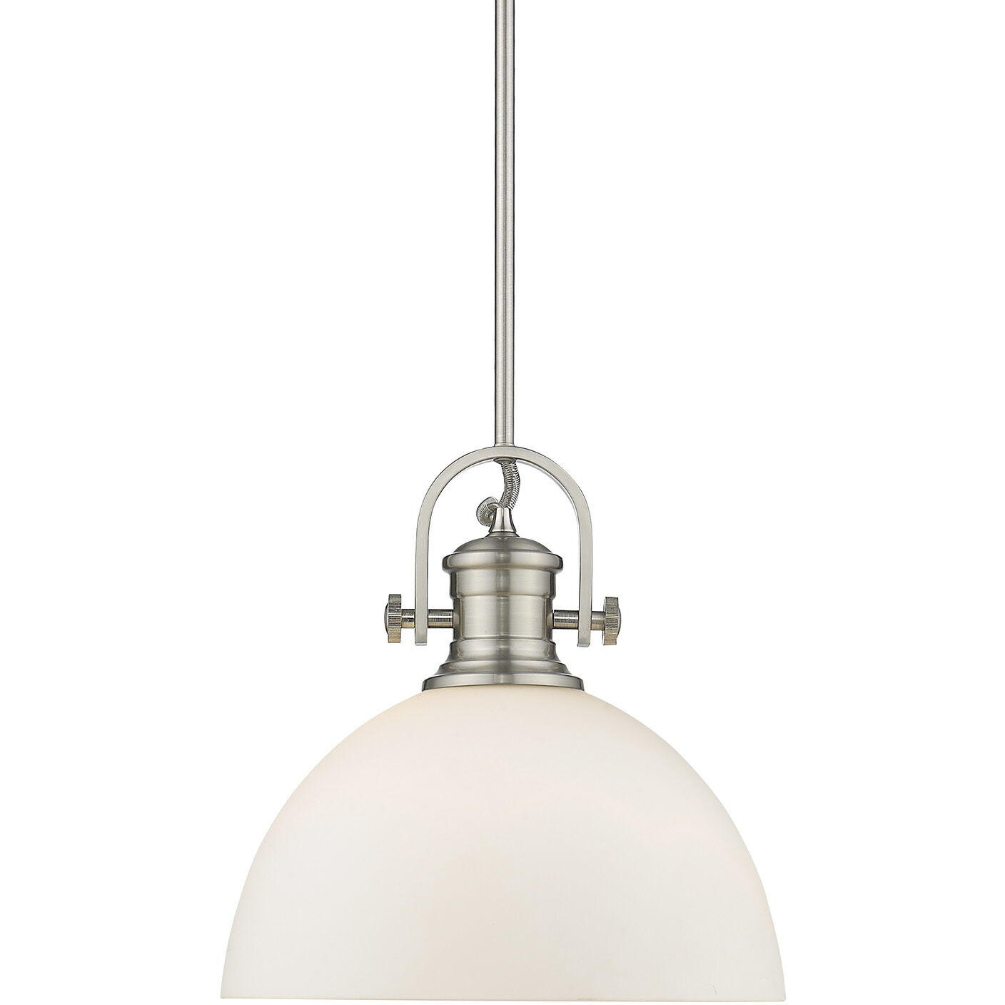 Yep Hines Pendant Ceiling Light in Pewter, Opal Glass, Large