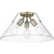 Yep Orwell 3 Light 18.75 inch Aged Brass Flush Mount Ceiling Light in Clear Glass