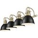 Duncan 4 Light 33.5 inch Aged Brass Bath Vanity Light Wall Light in Matte Black