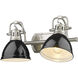 Yep Duncan Vanity Wall Light in Pewter, Black