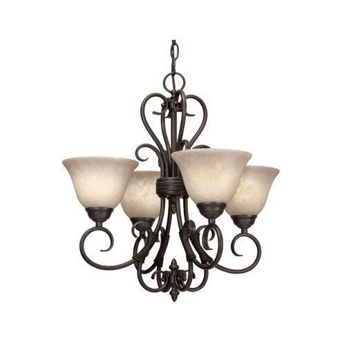 Homestead 4 Light 19 inch Rubbed Bronze Mini Chandelier Ceiling Light, Mini