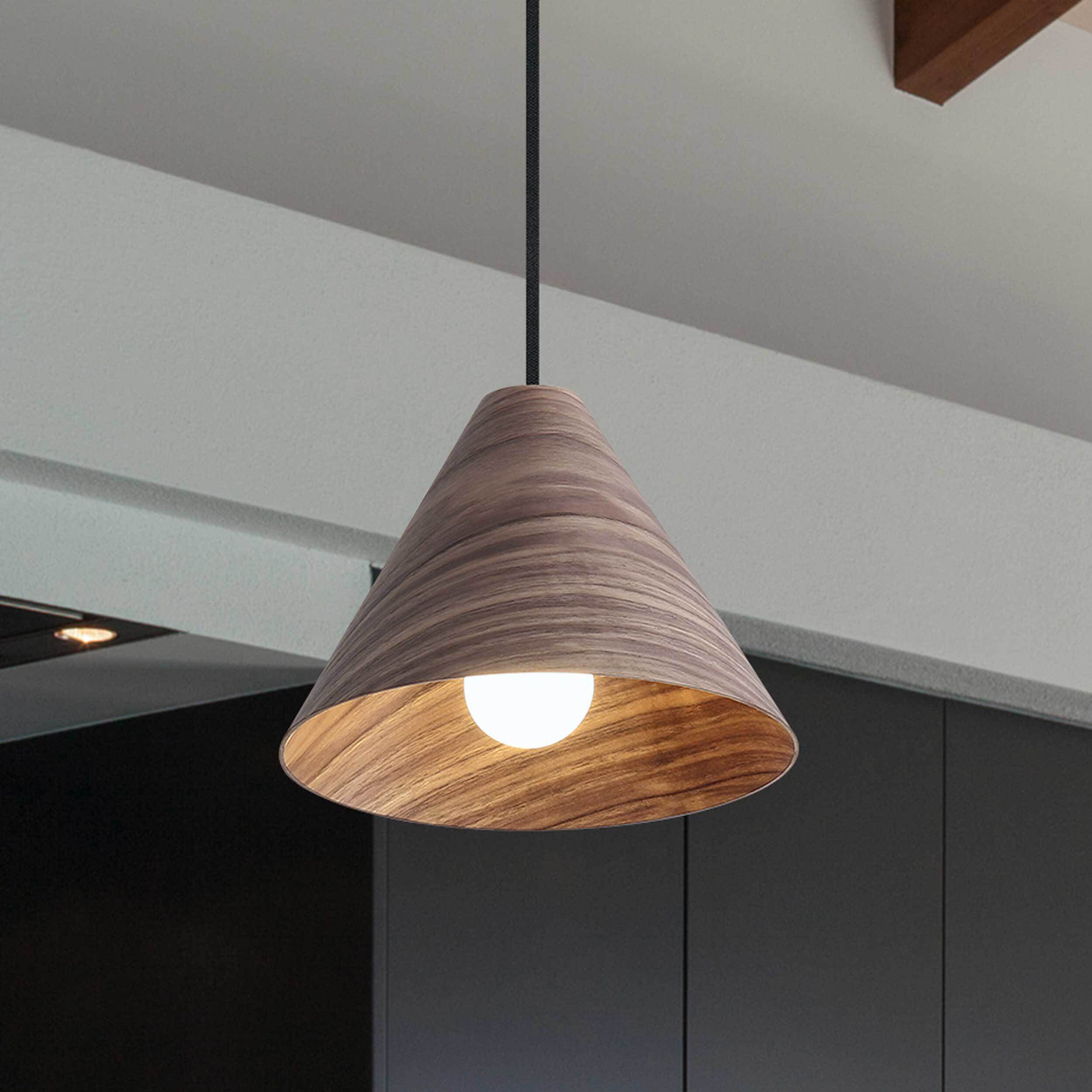 Conique Pendant Ceiling Light in Dark Walnut