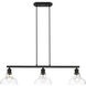 Yep Carver Island Light Ceiling Light in Matte Black, Clear Glass