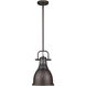 Duncan 1 Light 9 inch Rubbed Bronze Mini Pendant Ceiling Light, Small