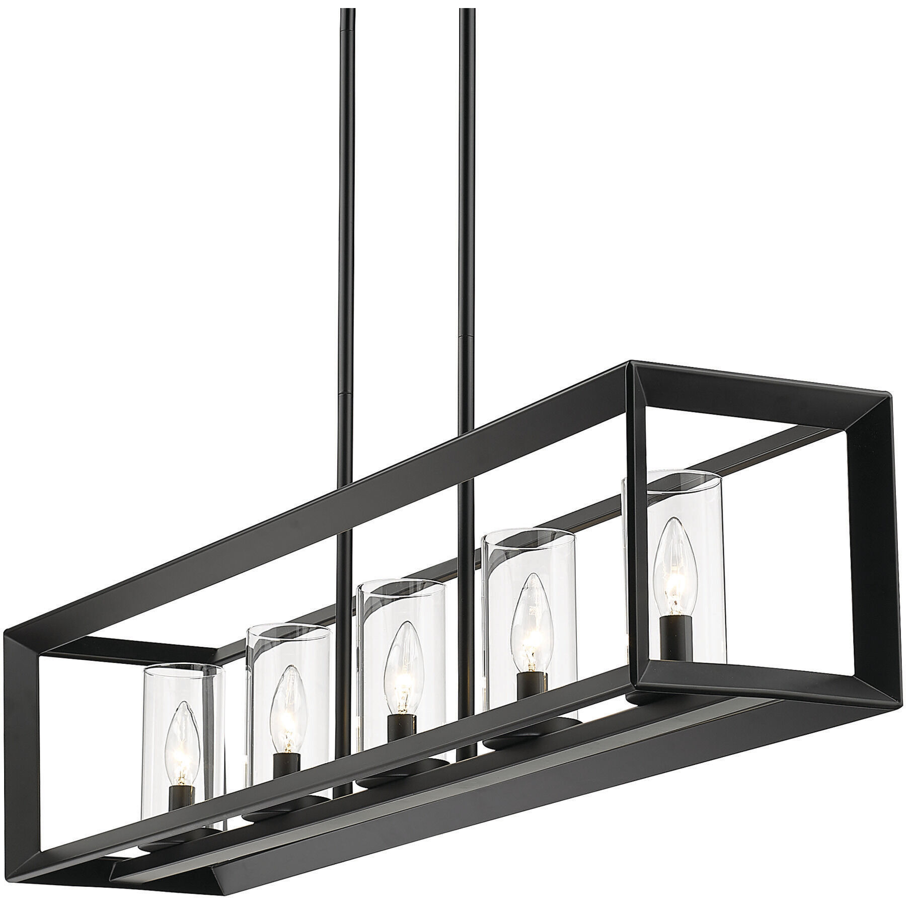 Smyth Island Light Ceiling Light in Matte Black, Clear Glass