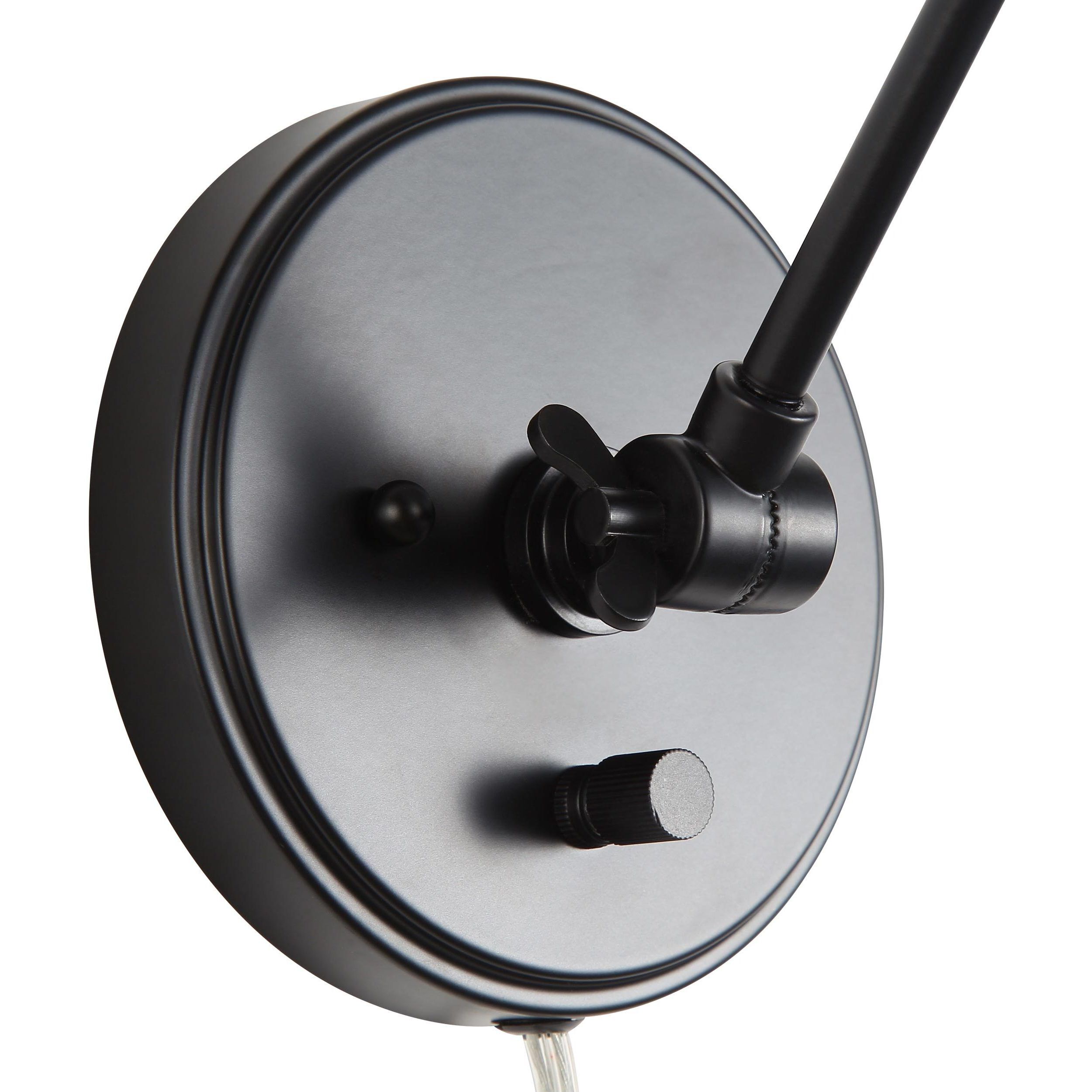 Yep Equinox 1 Light 5.88 inch Matte Black Swing Arm Wall Lamp Wall Light in White with Black Trim