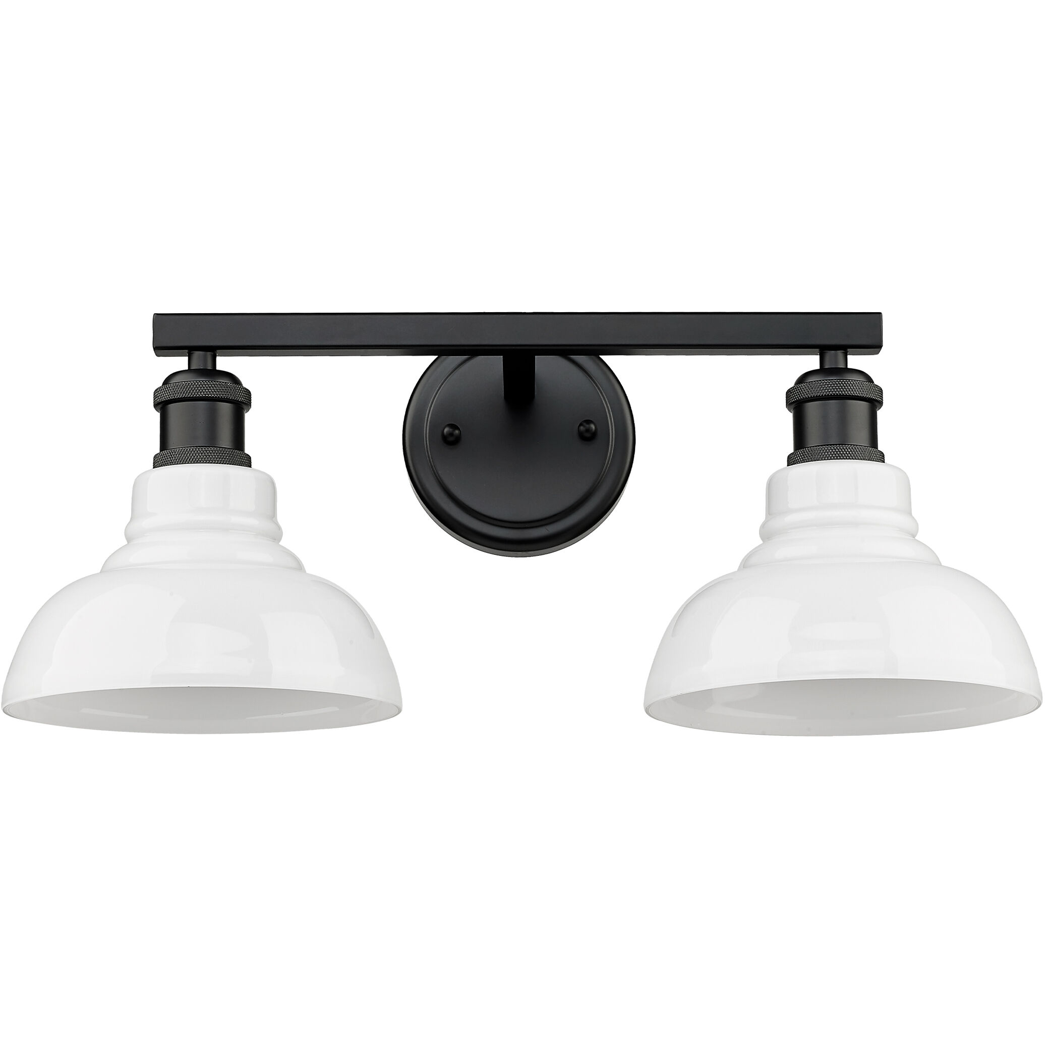 Yep Carver Vanity Wall Light in Matte Black, Vintage Milk Glass