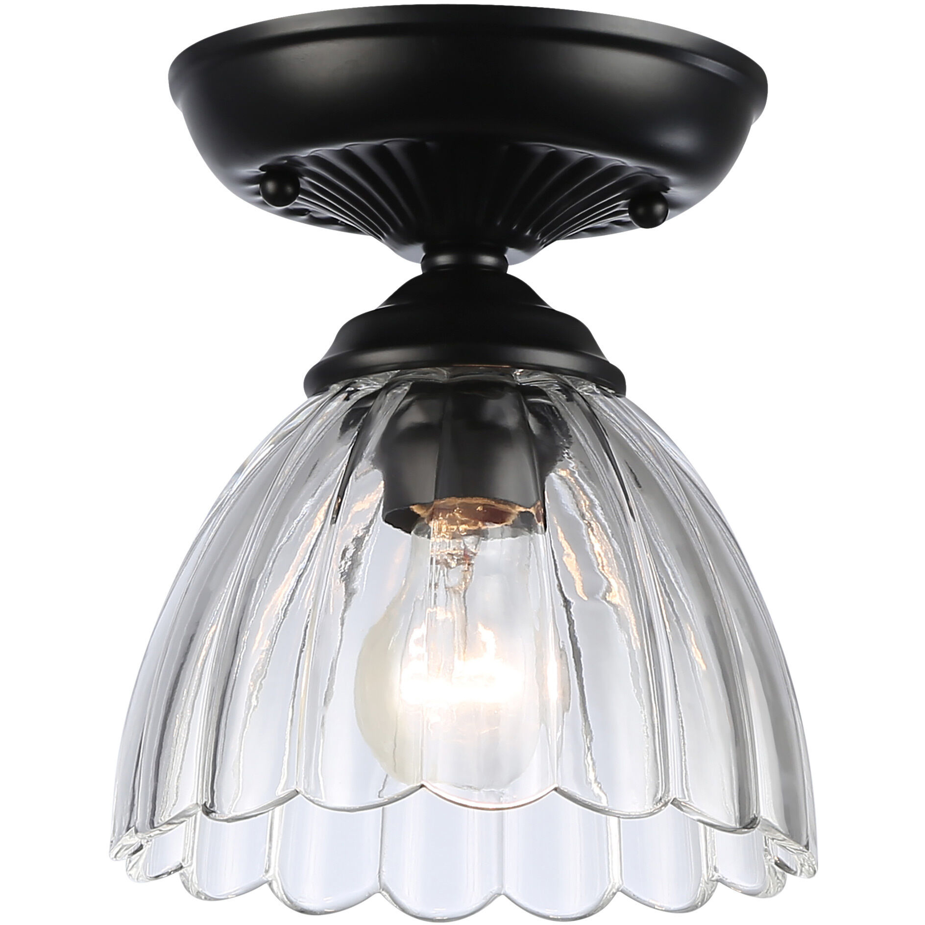 Audra 1 Light 6.88 inch Matte Black Semi-Flush Mount Ceiling Light
