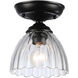Audra 1 Light 6.88 inch Matte Black Semi-Flush Mount Ceiling Light