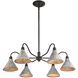 Jasper 6 Light 37.88 inch Antique Black Iron Chandelier Ceiling Light