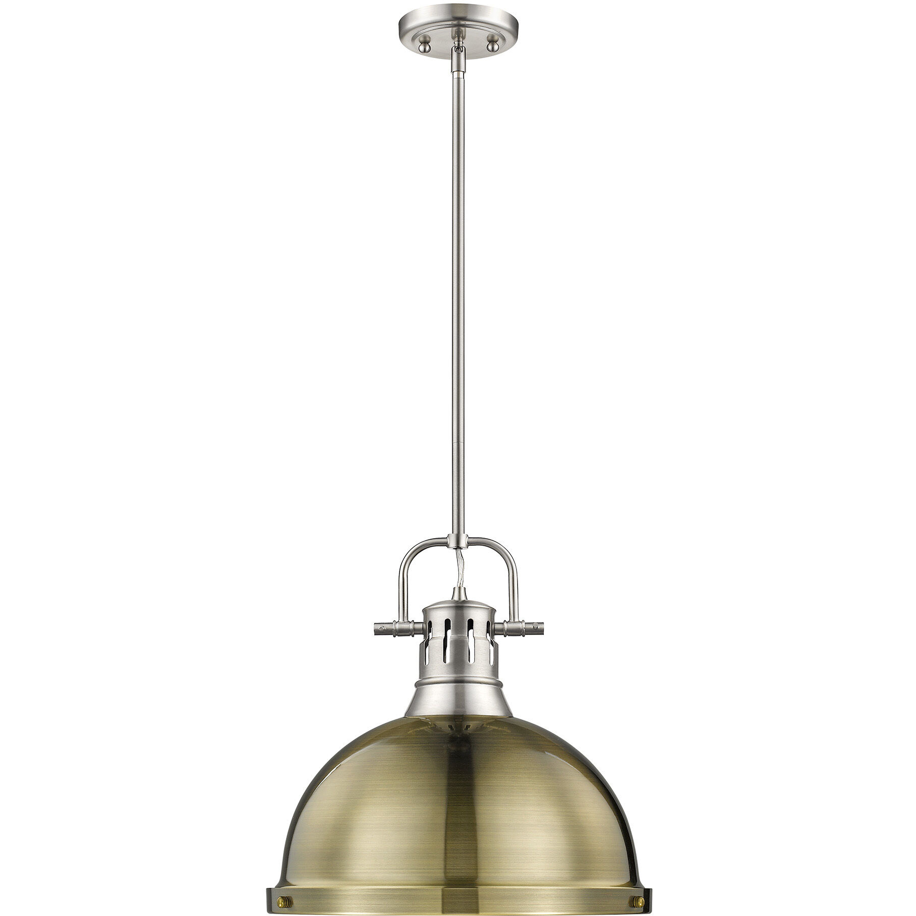 Yep Duncan 1 Light 14 inch Pewter Pendant Ceiling Light in Aged Brass, Large