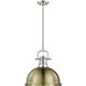 Yep Duncan 1 Light 14 inch Pewter Pendant Ceiling Light in Aged Brass, Large