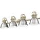 Duncan 4 Light 33.5 inch Aged Brass Bath Vanity Light Wall Light in Pewter
