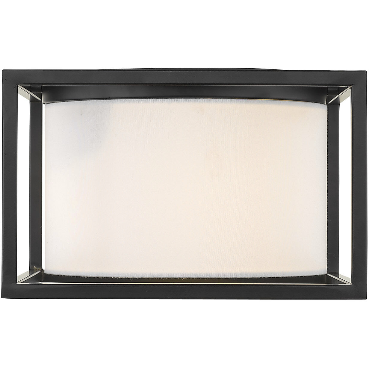 Manhattan 2 Light 12 inch Matte Black Flush Mount Ceiling Light, Damp