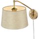 Ryleigh Articulating Wall Sconce Wall Light in Brushed Champagne Bronze, Natural Sisal