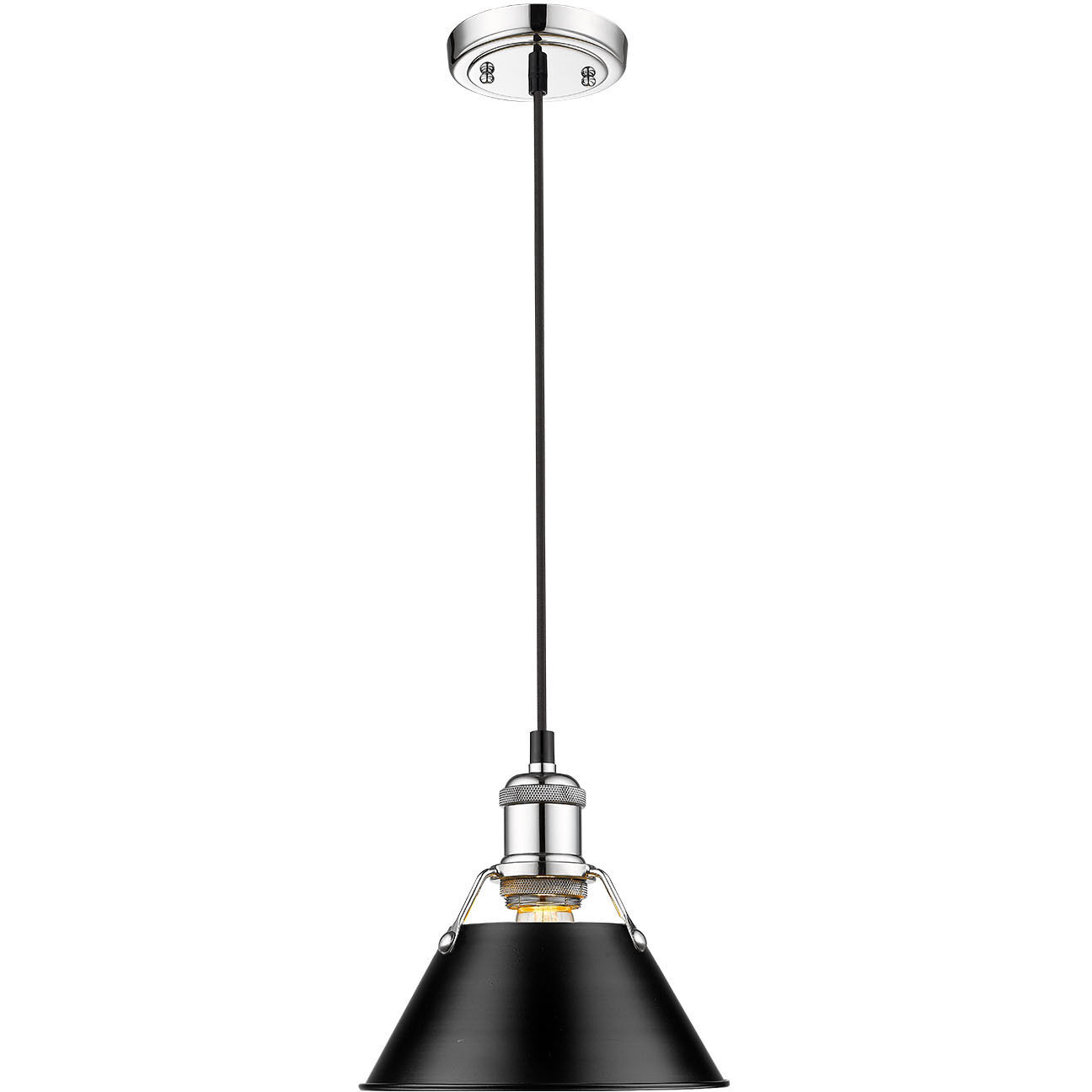 Yep Orwell Pendant Ceiling Light in Chrome, Matte Black, Damp