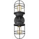 Seaport 2 Light 5 inch Matte Black Wall Sconce Wall Light, Damp