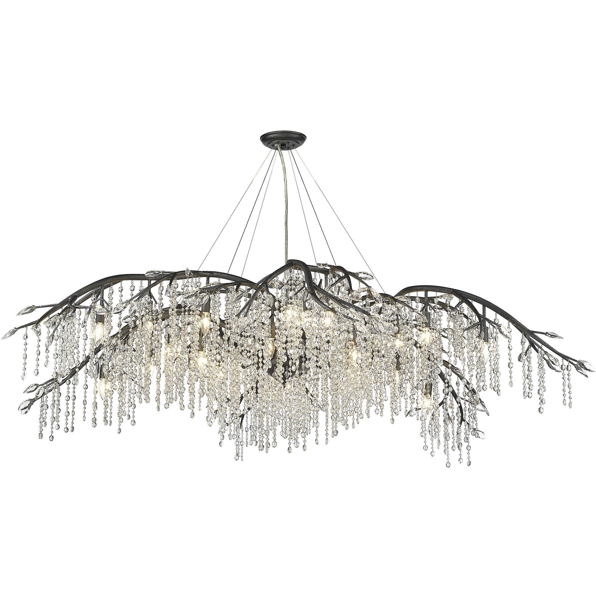Autumn Twilight 80 inch 60.00 watt Black Iron Chandelier Ceiling Light, Large