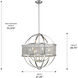 Colson 6 Light 26 inch Pewter Chandelier Ceiling Light