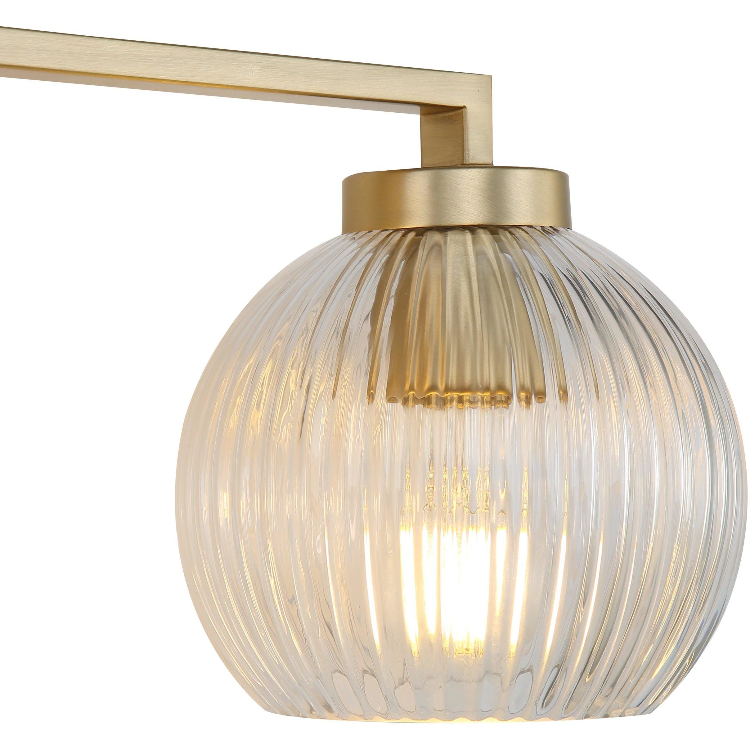 Yep Elliott Vanity Wall Light in Brushed Champagne Brass, Ribbed