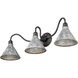 Jasper 3 Light 34 inch Antique Black Iron Vanity Light Wall Light