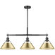 Orwell Linear Pendant Ceiling Light in Matte Black, Brushed Champagne Bronze