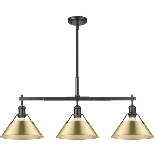 Orwell Linear Pendant Ceiling Light in Matte Black, Brushed Champagne Bronze
