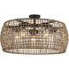 Piper 5 Light 27.5 inch Natural Black Outdoor Semi-Flush