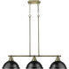 Duncan 3 Light 40 inch Aged Brass Linear Pendant Ceiling Light in Matte Black