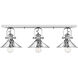 Kleine 3 Light 30.5 inch Chrome Vanity Light Wall Light