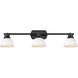Duncan 3 Light 6.5 inch Matte Black Semi-Flush Track Light Ceiling Light in Matte White, Damp