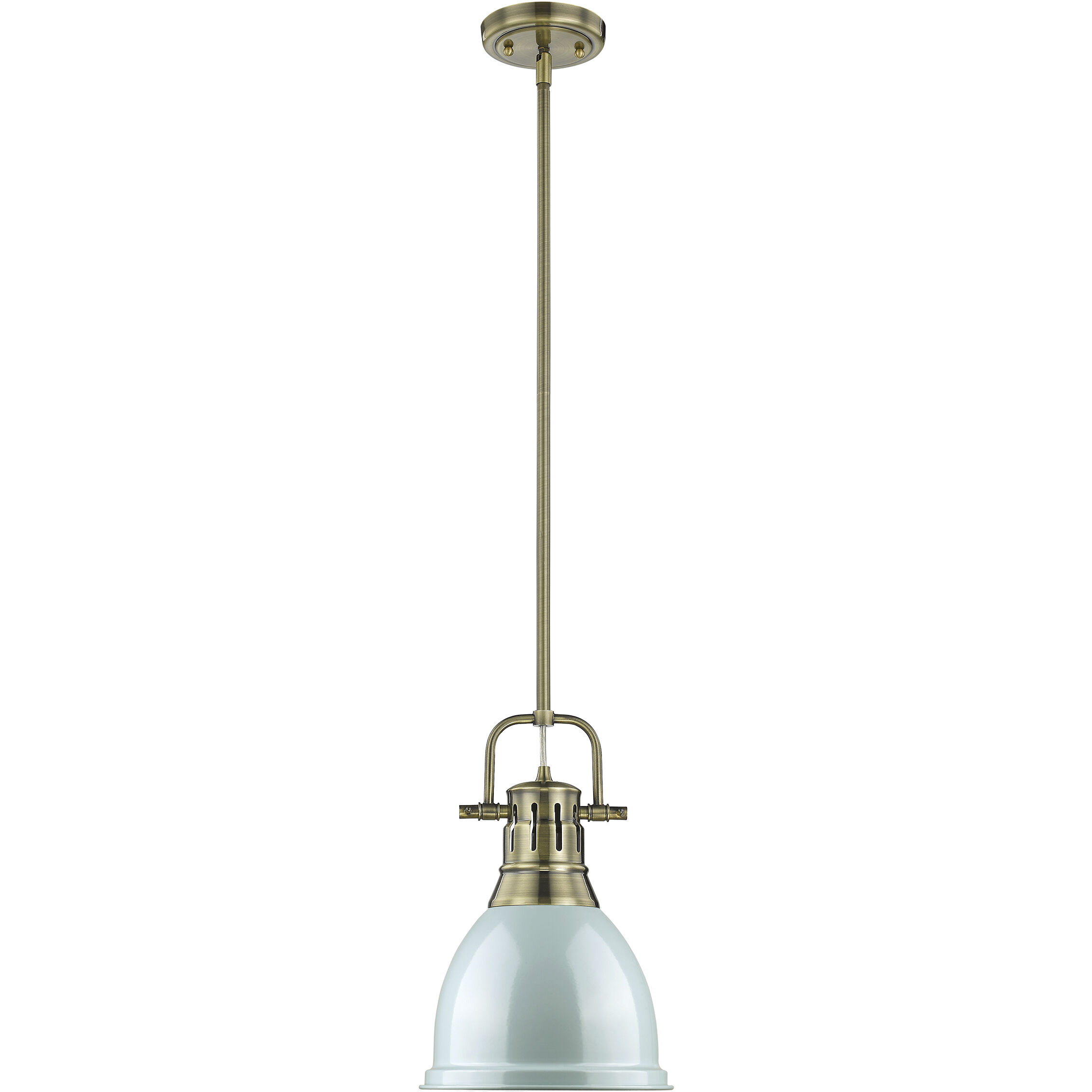 Yep Duncan Pendant Ceiling Light in Aged Brass, Seafoam, Small