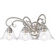 Homestead 3 Light 24 inch Pewter Bath Vanity Wall Light in Clear Glass