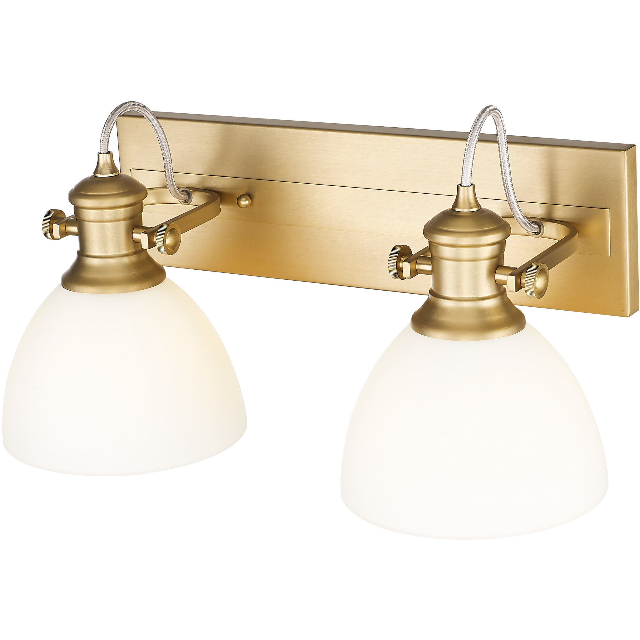 Yep Hines Vanity Wall Light in Opal Glass, Brushed Champagne Brass