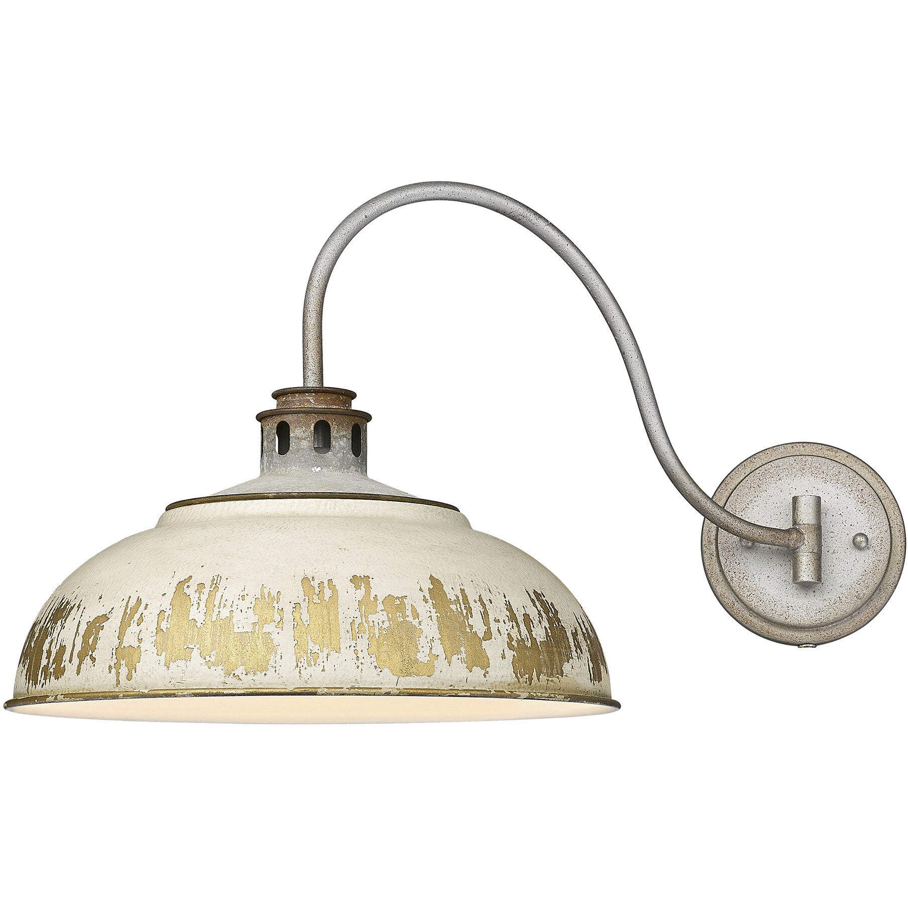 Kinsley 1 Light 14 inch Aged Galvanized Steel Swing Arm Wall Lamp Wall Light in Antique Ivory