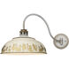Kinsley 1 Light 14 inch Aged Galvanized Steel Swing Arm Wall Lamp Wall Light in Antique Ivory