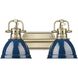 Yep Duncan Vanity Wall Light in Aged Brass, Navy