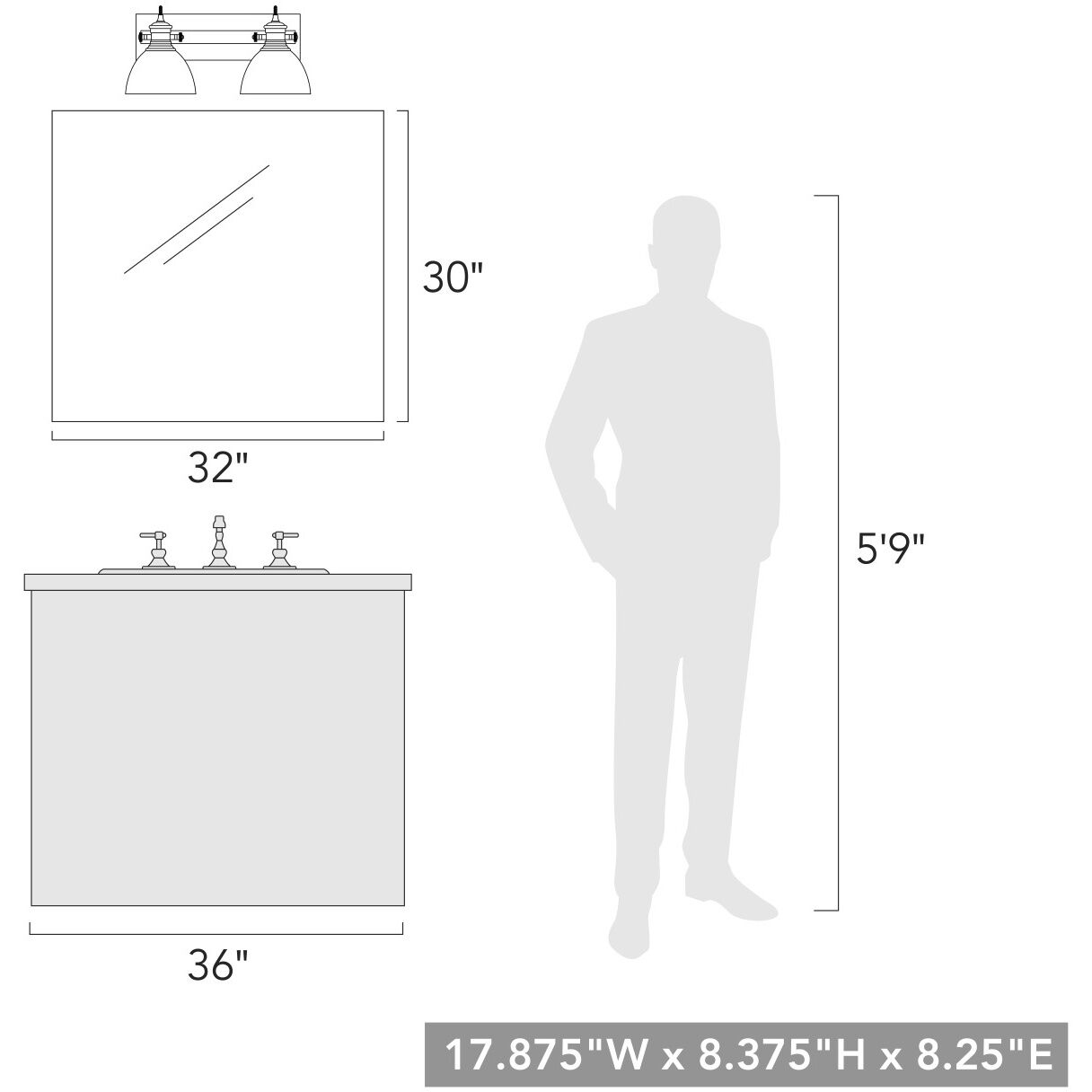 Yep Hines Vanity Wall Light in Opal Glass, Brushed Champagne Brass