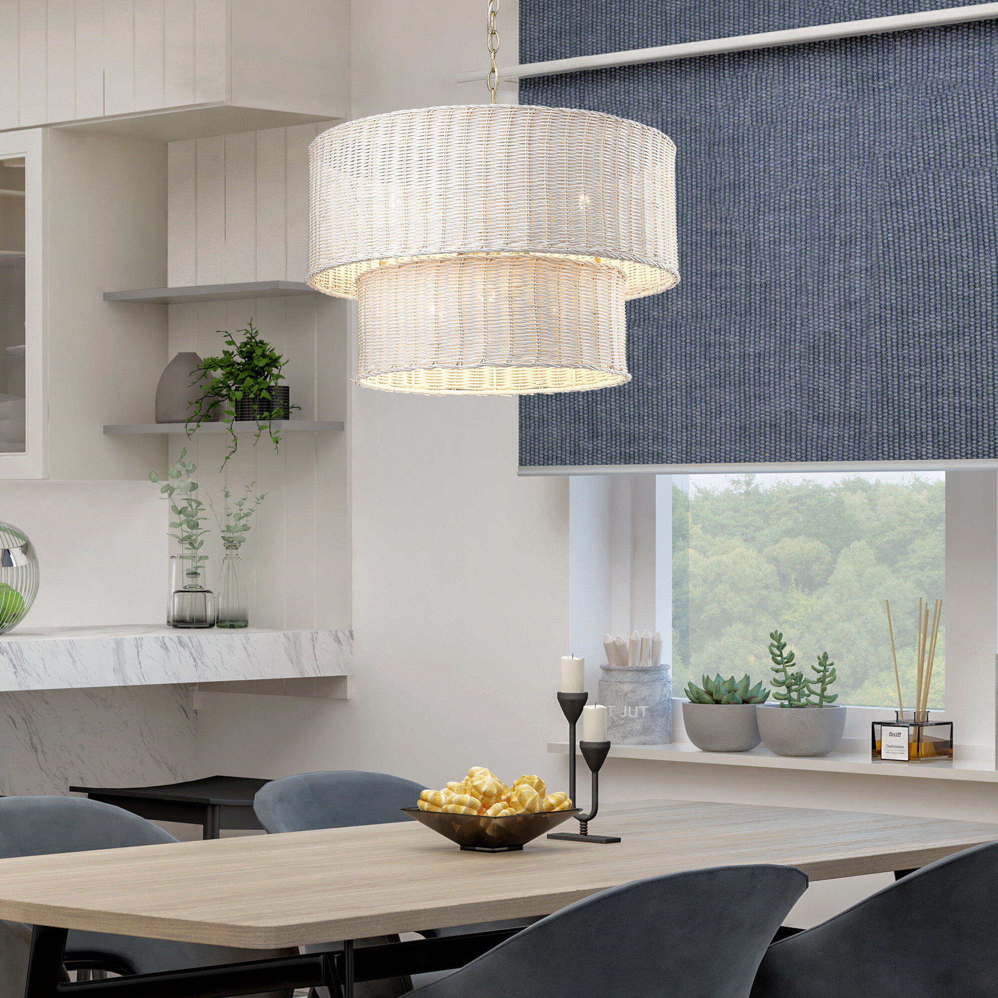 Erma 6 Light 22.38 inch Brushed Champagne Brass Chandelier Ceiling Light