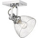 Yep Hines 1 Light 6.88 inch Chrome Semi-Flush Mount Ceiling Light in Seeded Glass, Damp