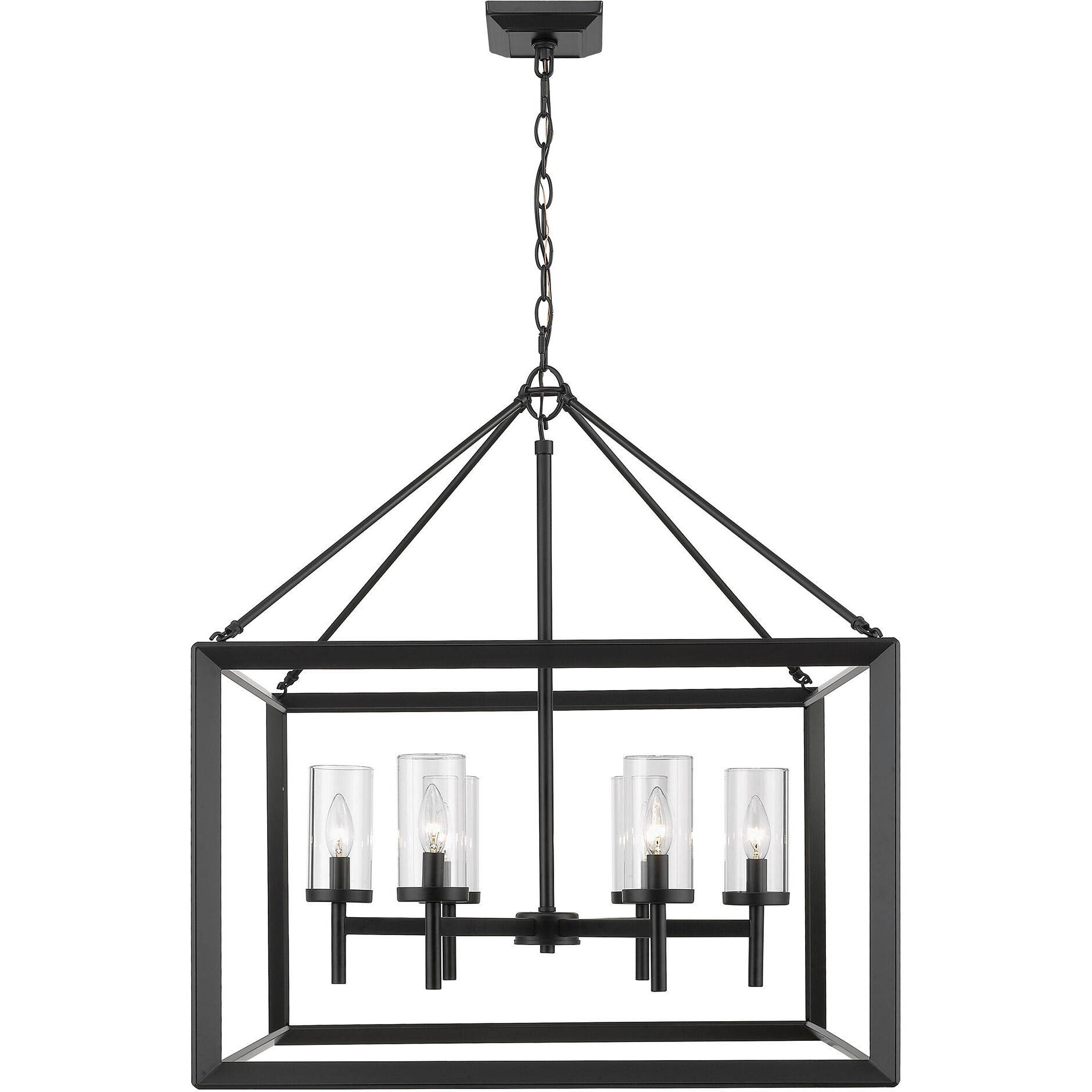 Smyth 26.63 inch 60.00 watt Matte Black Chandelier Ceiling Light in Clear Glass