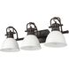 Yep Duncan Vanity Wall Light in Rubbed Bronze, Matte White