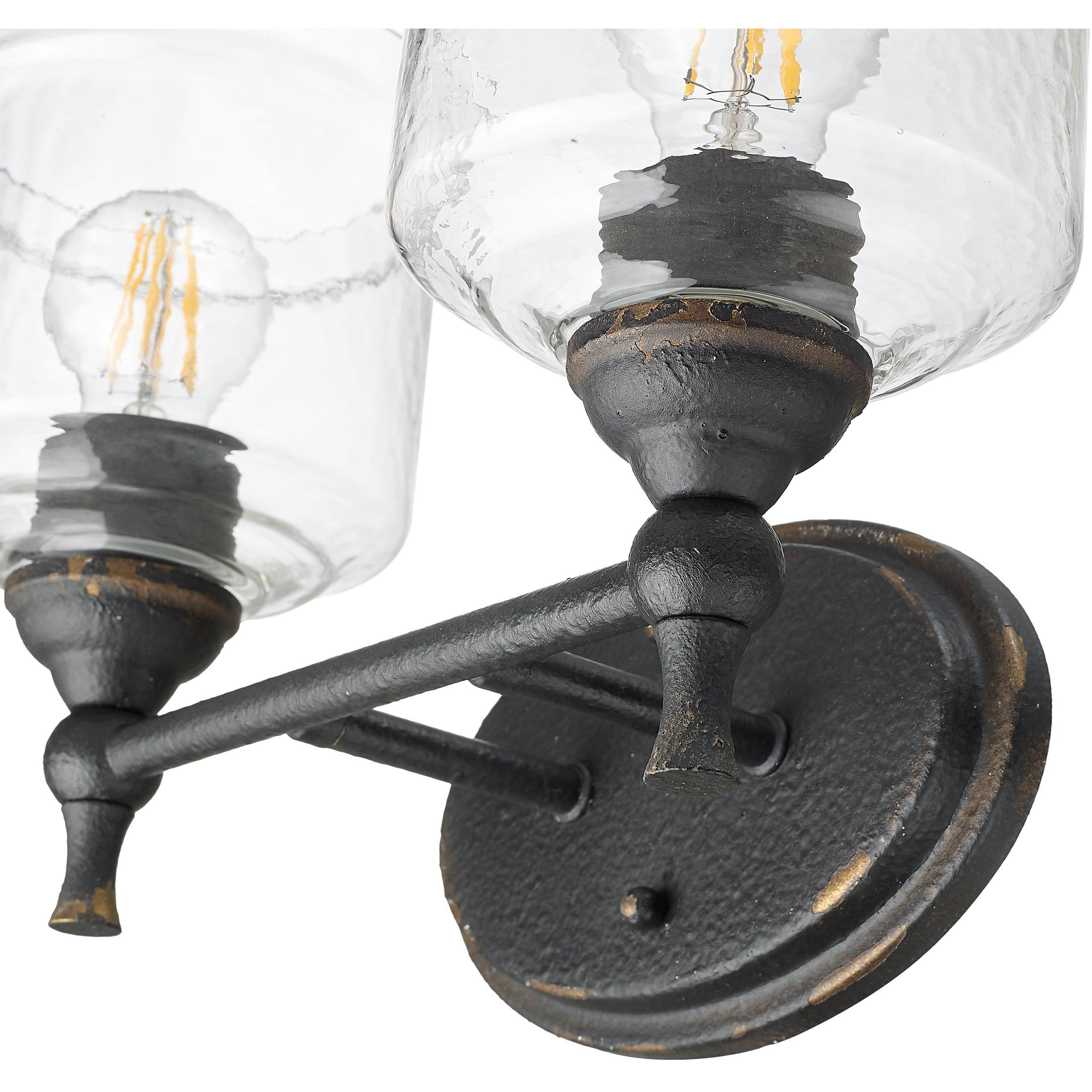 Keating Vanity Wall Light in Antique Black Iron