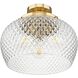 Adeline 3 Light 14 inch Modern Brushed Gold Semi-Flush Ceiling Light
