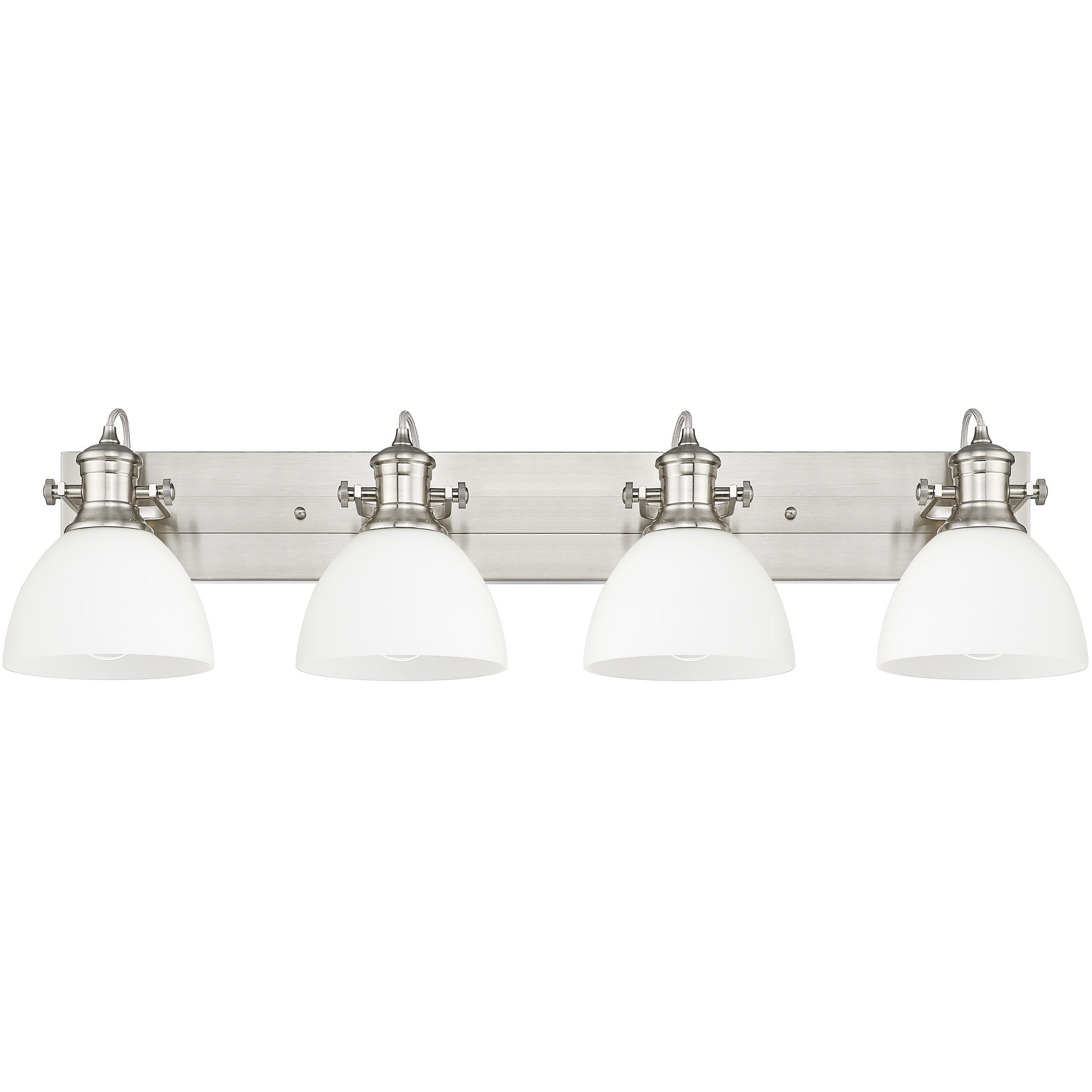 Yep Hines Vanity Wall Light in Pewter, Opal Glass
