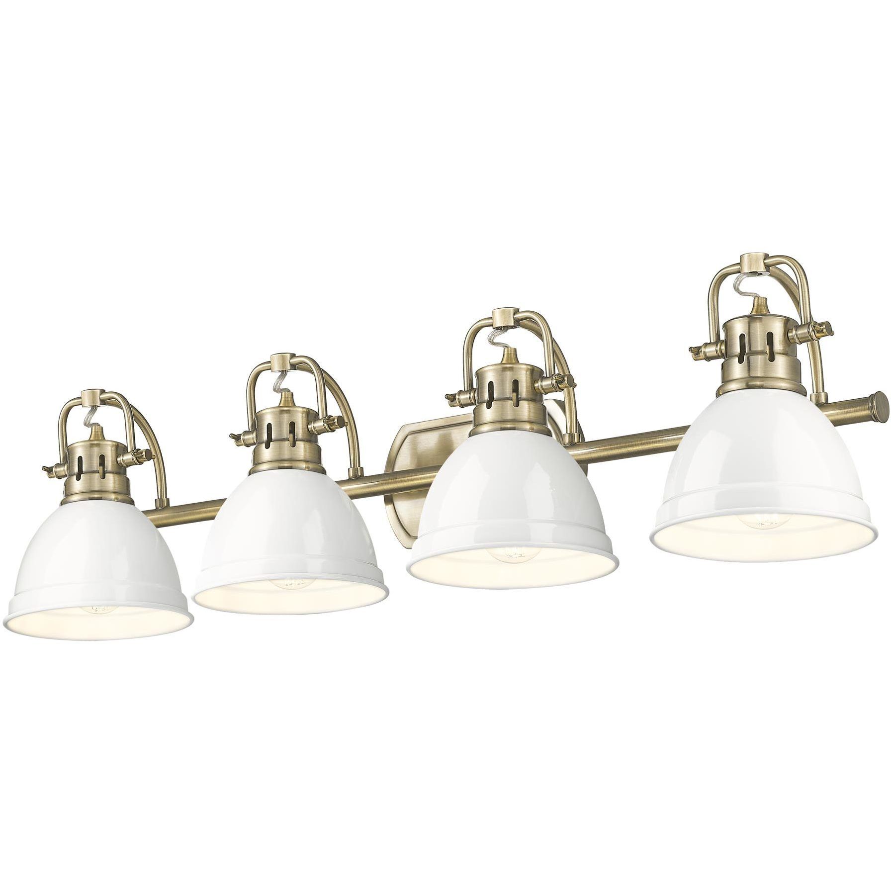 Yep Duncan Vanity Wall Light in Aged Brass, White