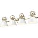 Yep Duncan Vanity Wall Light in Aged Brass, White