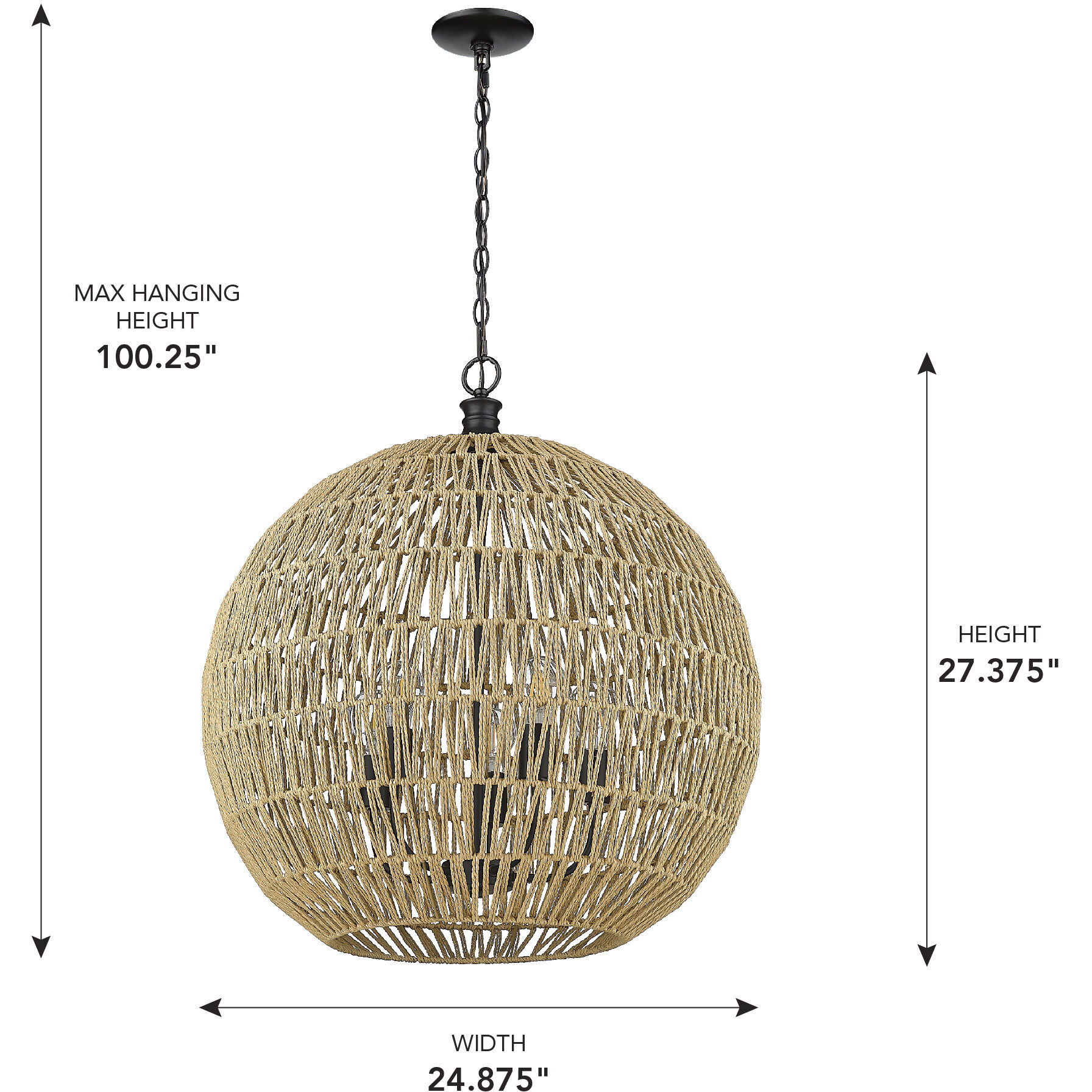 Florence Pendant Ceiling Light in Matte Black