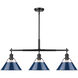 Orwell 3 Light 35.75 inch Matte Black Kitchen Island Light Ceiling Light in Navy